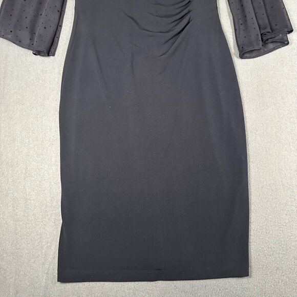 Connected Apparel Womens 6 Navy Blue Drape Neck Pullover Flutter Sleeve - Picture 6 of 9